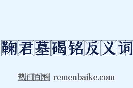 鞠君墓碣铭反义词是什么意思的图片